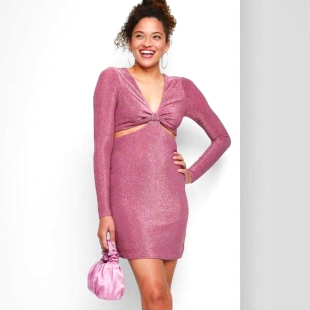 Wild Fable Purple Shimmer Cutout Dress